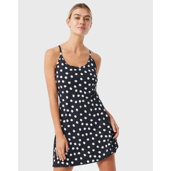 Black and white polka dot Outdoor Voices dress. Size L - Picture 3 of 14